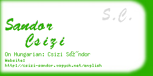 sandor csizi business card